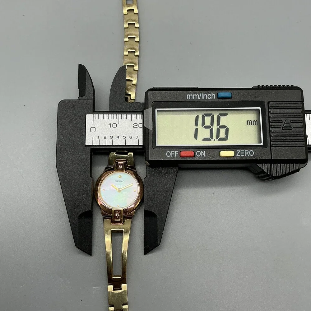 Seiko 1N00-0GN0 Womens Watch 20mm Gold Tone Bracelet New Battery 7.25